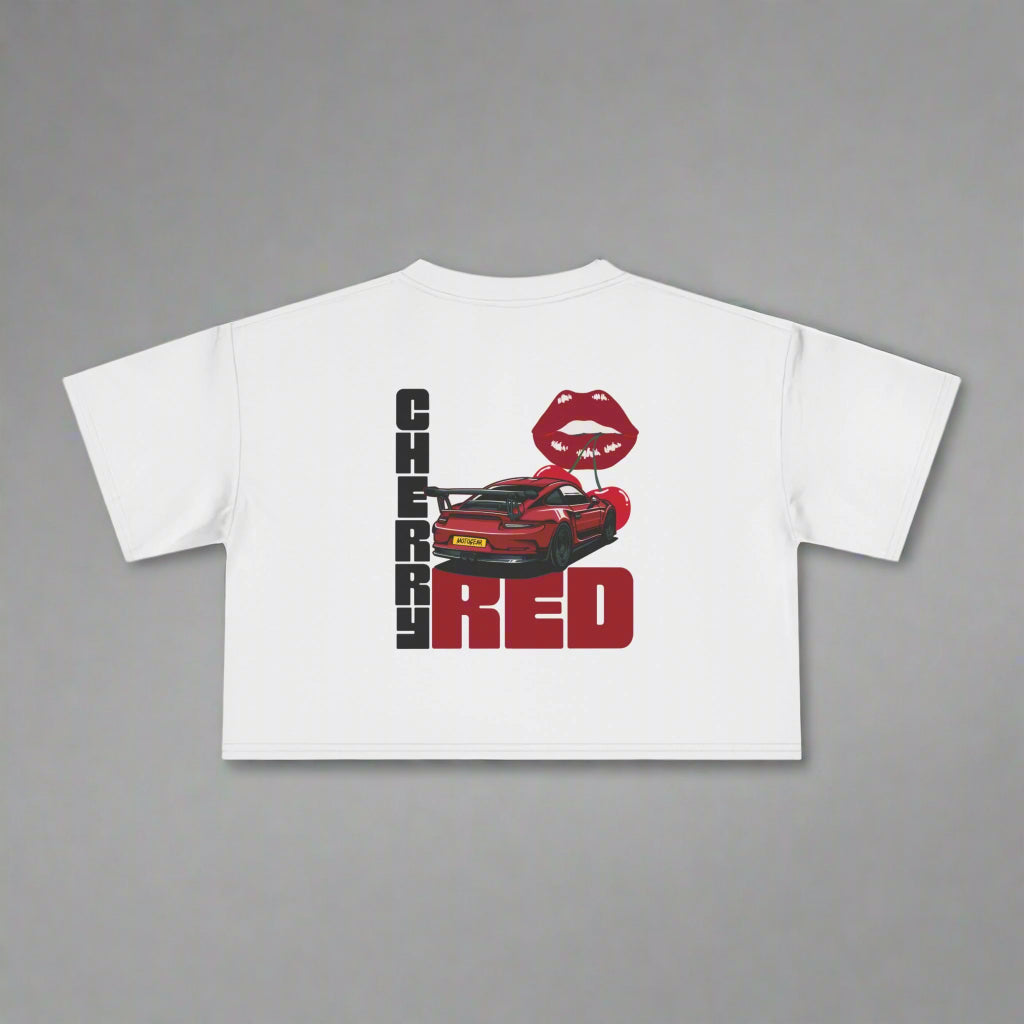 Cherry Red Porsche Cropped T-Shirt